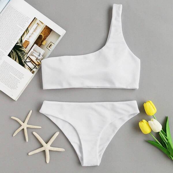 Модный купальник-бикини на одно плечо, Белый
Модный купальник-бикини на одно плечо, Белый