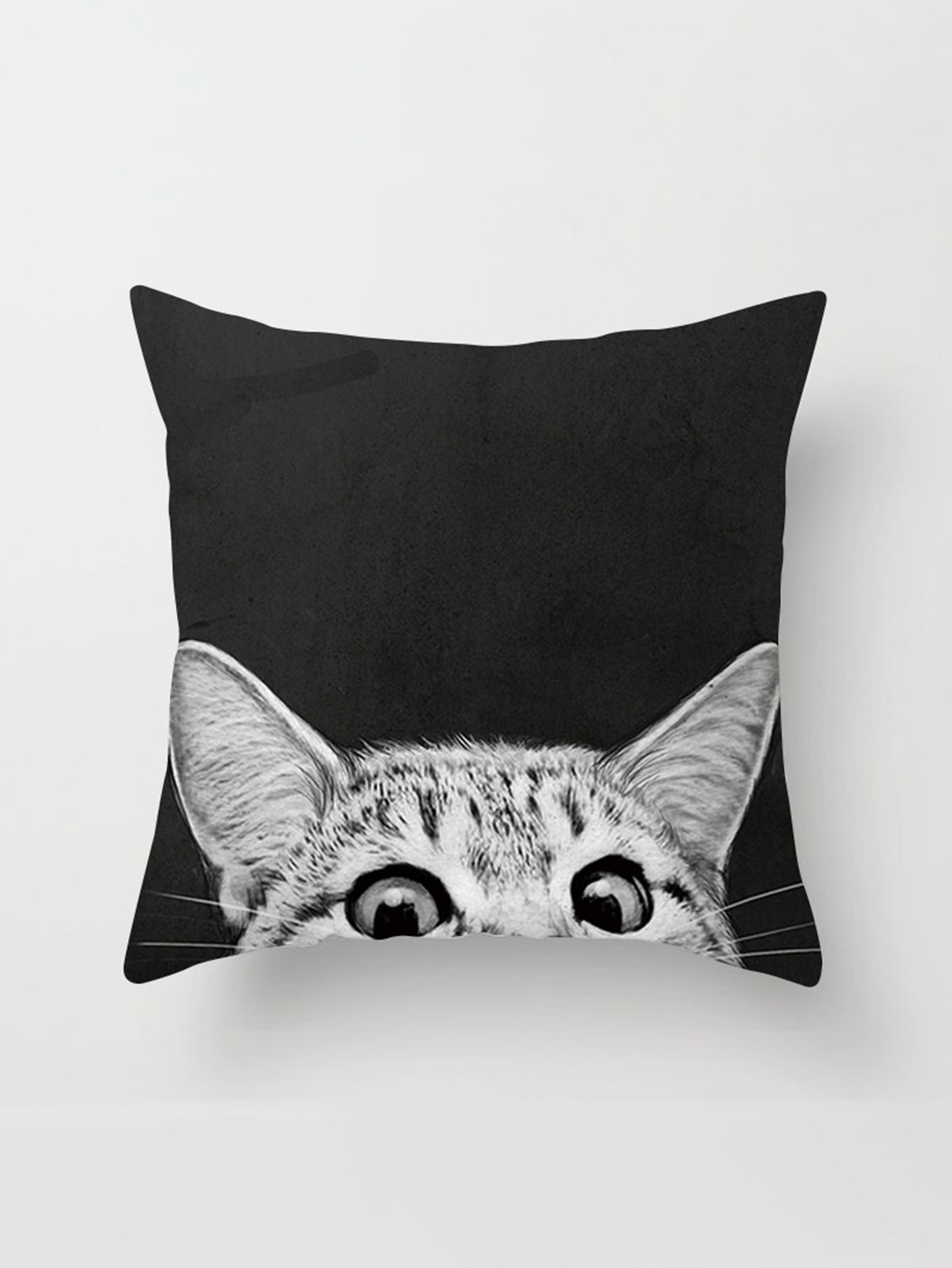 Cat Print Linen Pillowcase CoverFor Womenromwe