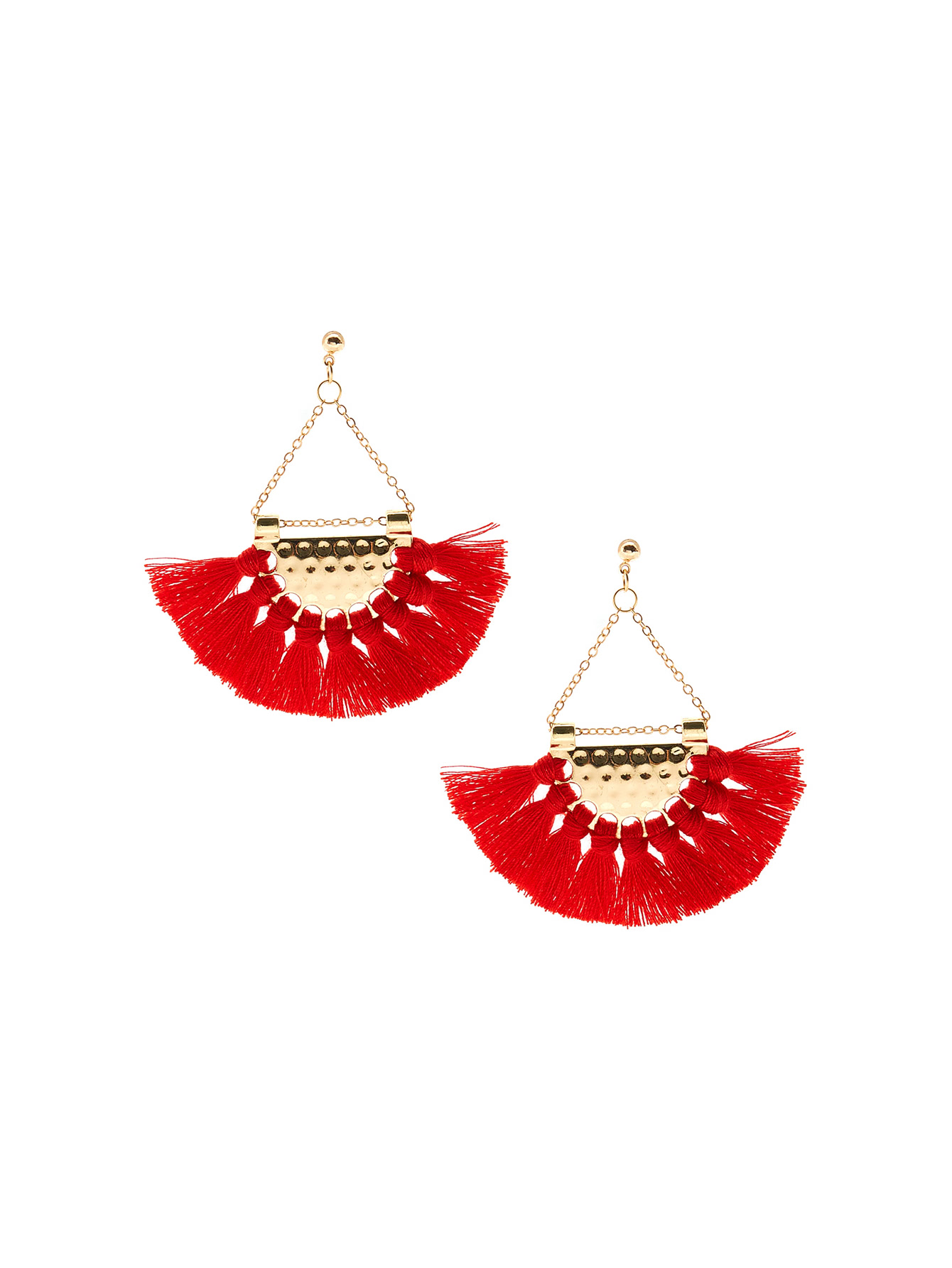 Fan Shaped Tassel Earrings SheIn(Sheinside)