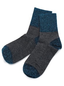 Color Block Glitter Ankle Socks