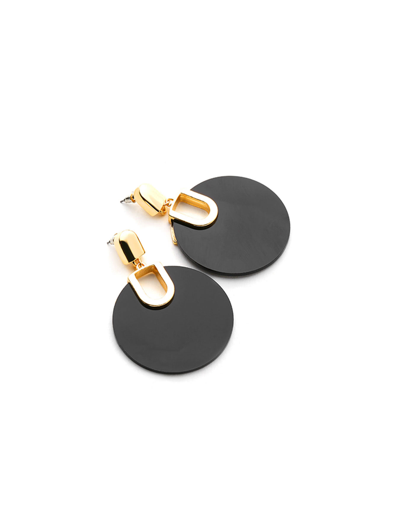 Two Tone Geometric Drop Earrings SheIn(Sheinside)