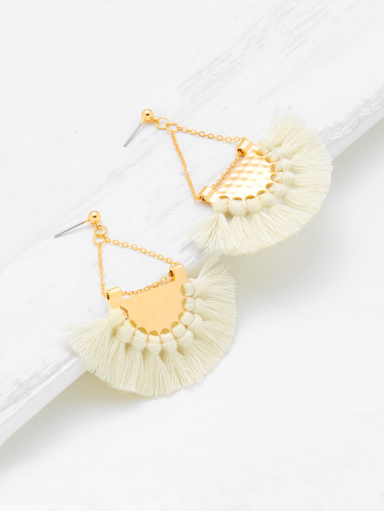 Fan Shaped Tassel Earrings SheIn(Sheinside)