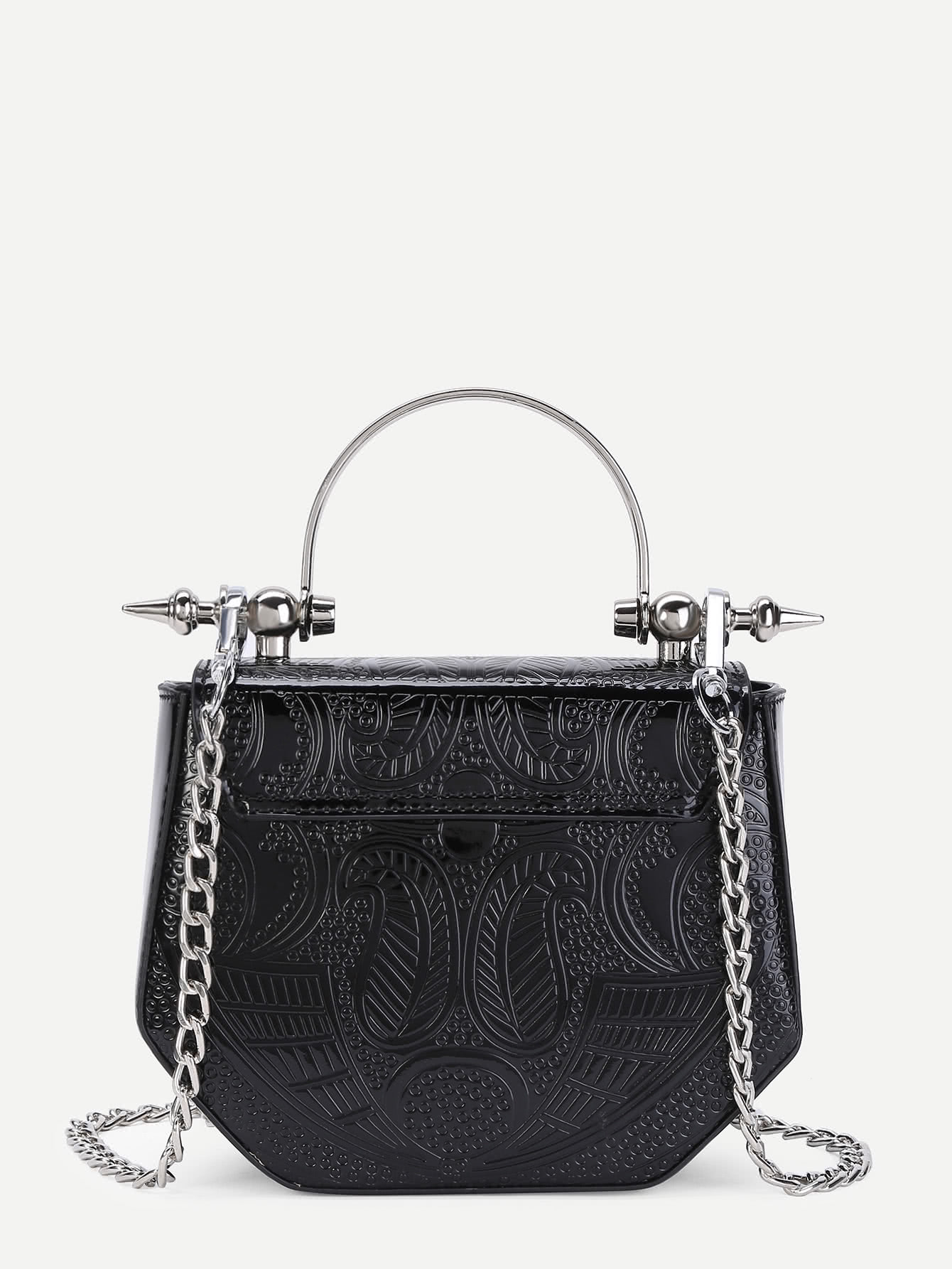 Metal Detail PU Chain Crossbody BagFor Womenromwe