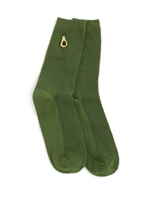 Fruit Embroidery Calf Length Socks