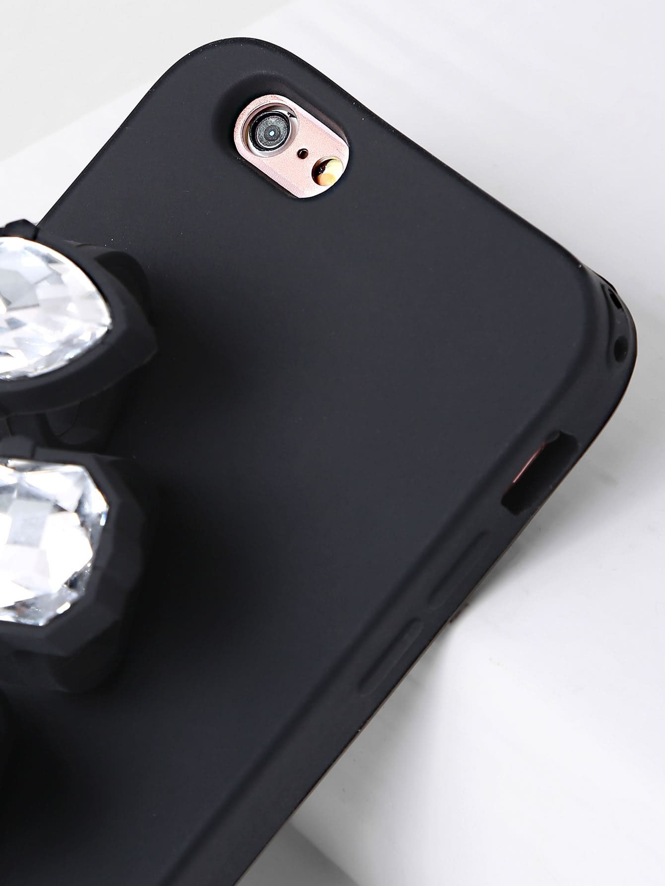 Rhinestone Finger Ring iPhone Case SheIn(Sheinside)