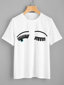 Wink Eyes Print Tee