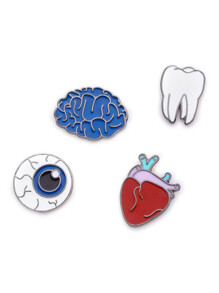 Multi Shaped Brooch Set 4pcs