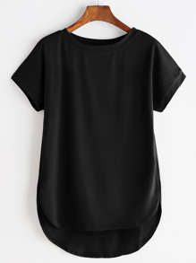 High Low Curved Hem Tshirt