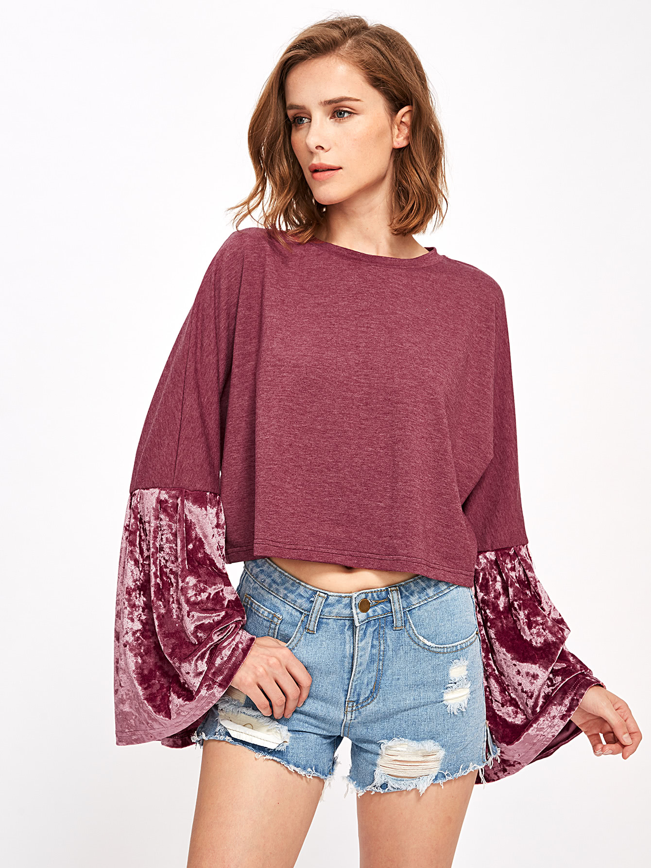 sweatshirt with bell sleeves
