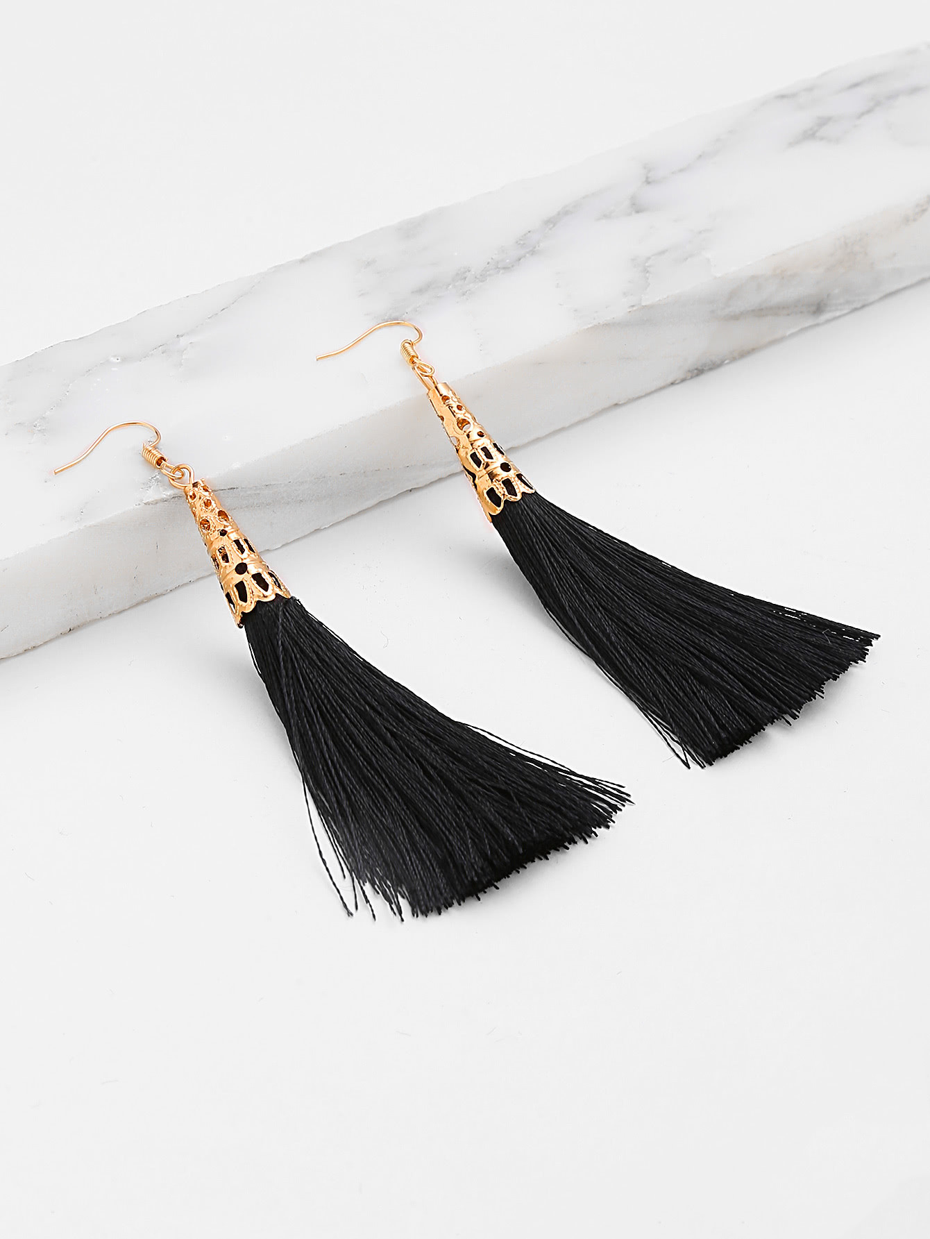 Statement Tassel Drop Earrings SheIn(Sheinside)