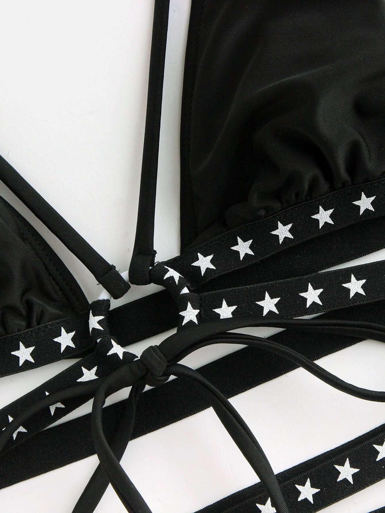Star Studded O Ring Strappy Bikini Set SheIn(Sheinside)