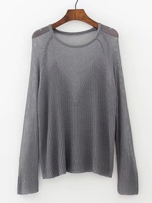 Sheer Contrast Loose Knitwear