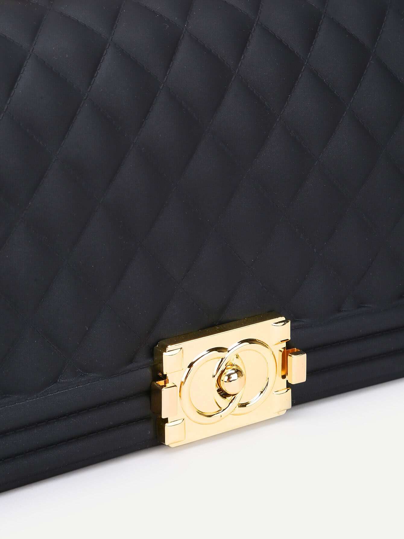 Metal Lock Quilted Crossbody Chain Bag SheIn(Sheinside)