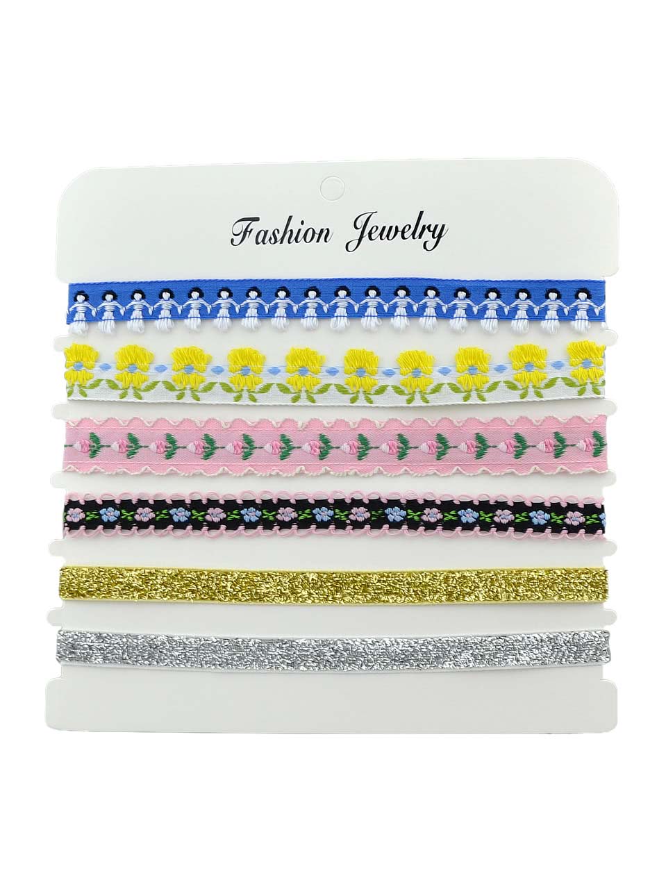 6Pcs/Set Colorful Lace Flower Choker Necklace