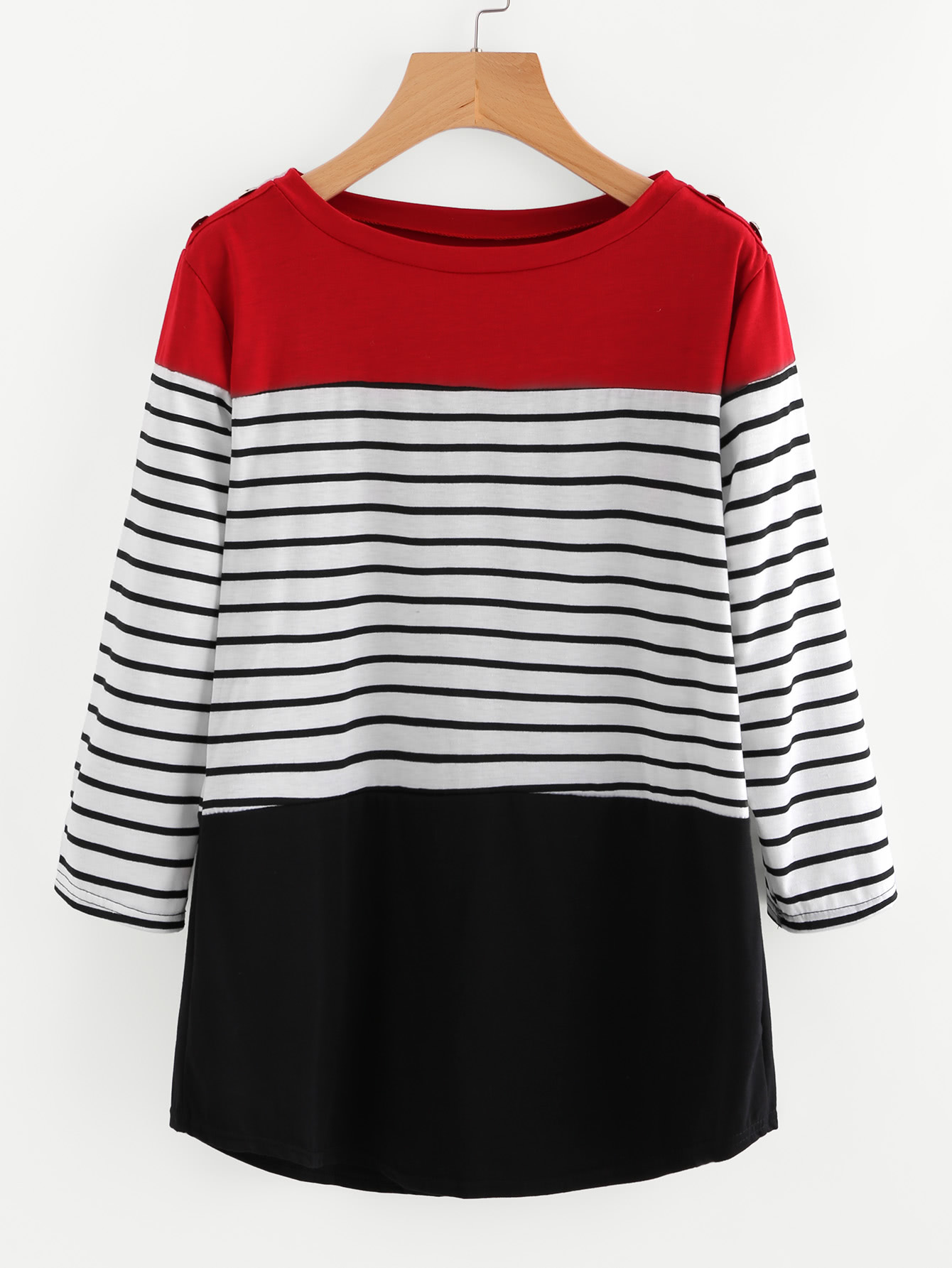 Контрастный модный джемпер в полоску