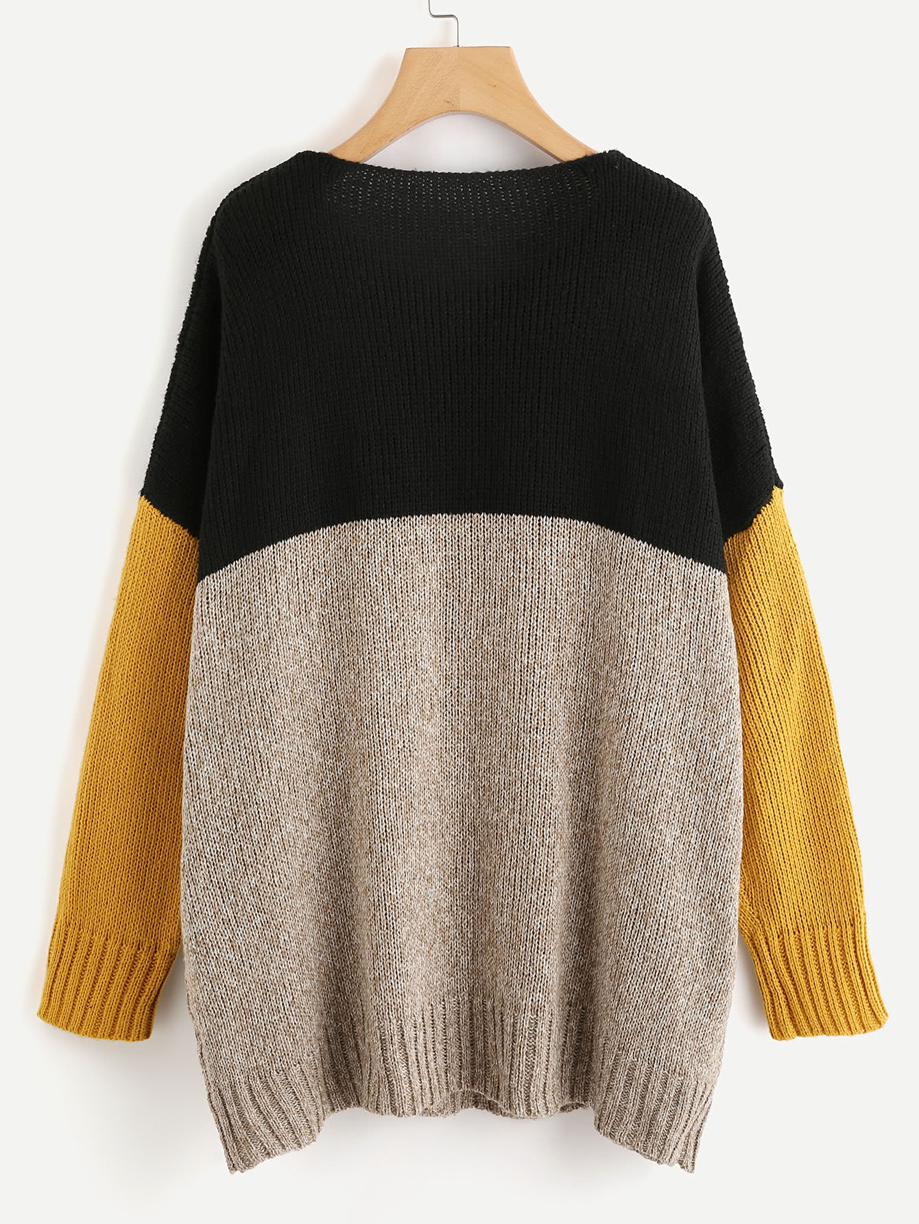 Color Block Marled Knit Jumper SheIn(Sheinside)
