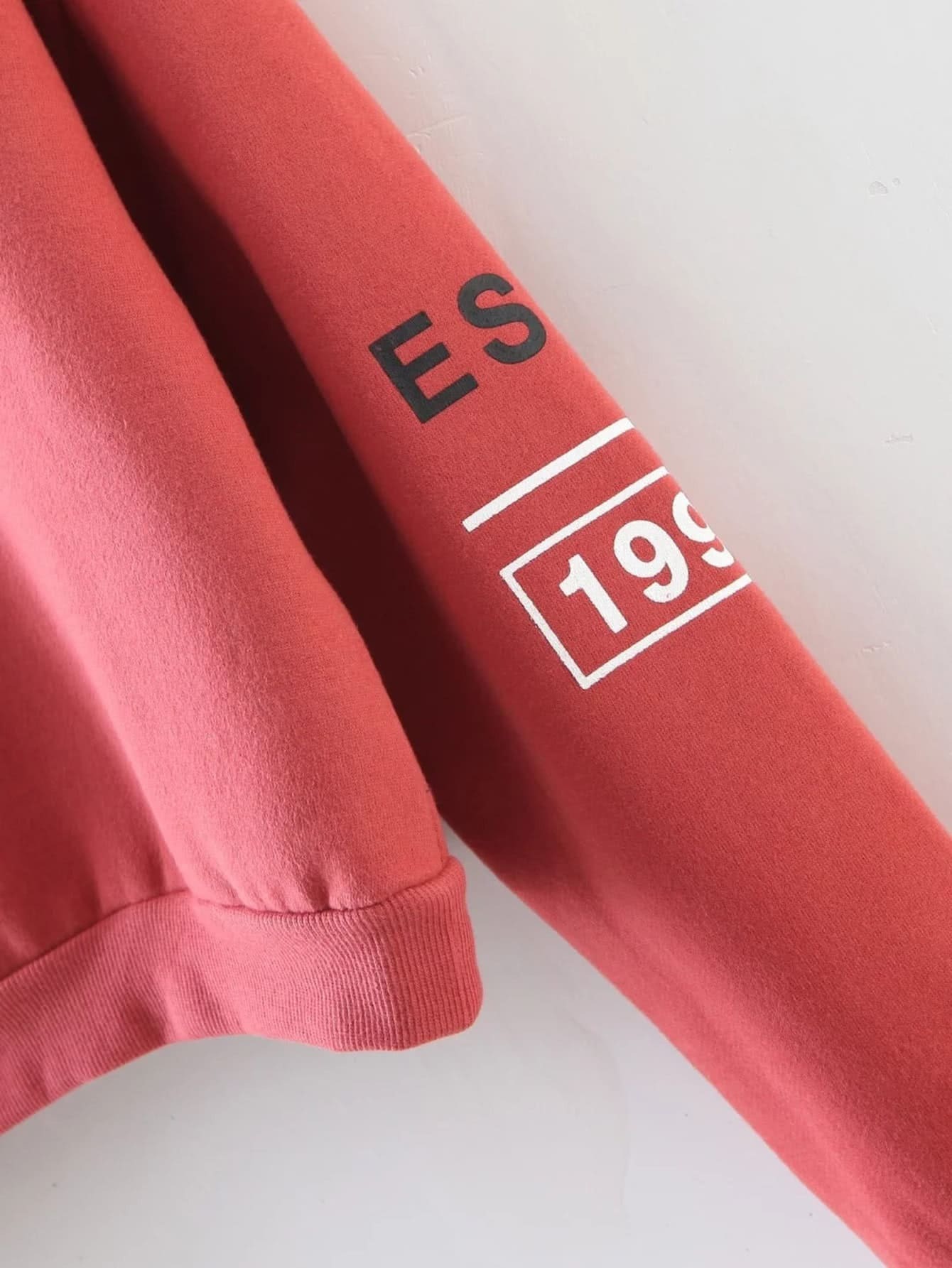 Letter Embroidery Drop Shoulder Crop Sweatshirt SheIn(Sheinside)