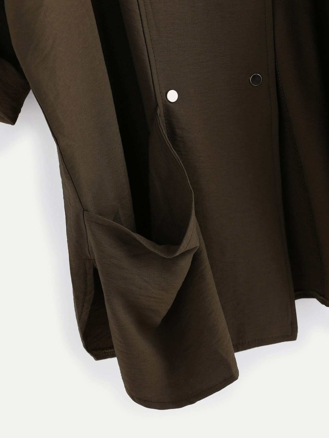 Rolled Sleeve Dolphin Hem Jacket SheIn(Sheinside)