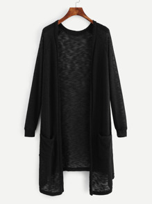Dual Pocket Open Front Cardigan