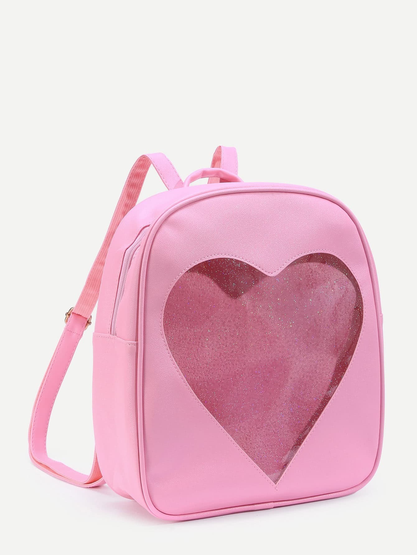 Glitter Heart Pattern PU BackpackFor Womenromwe
