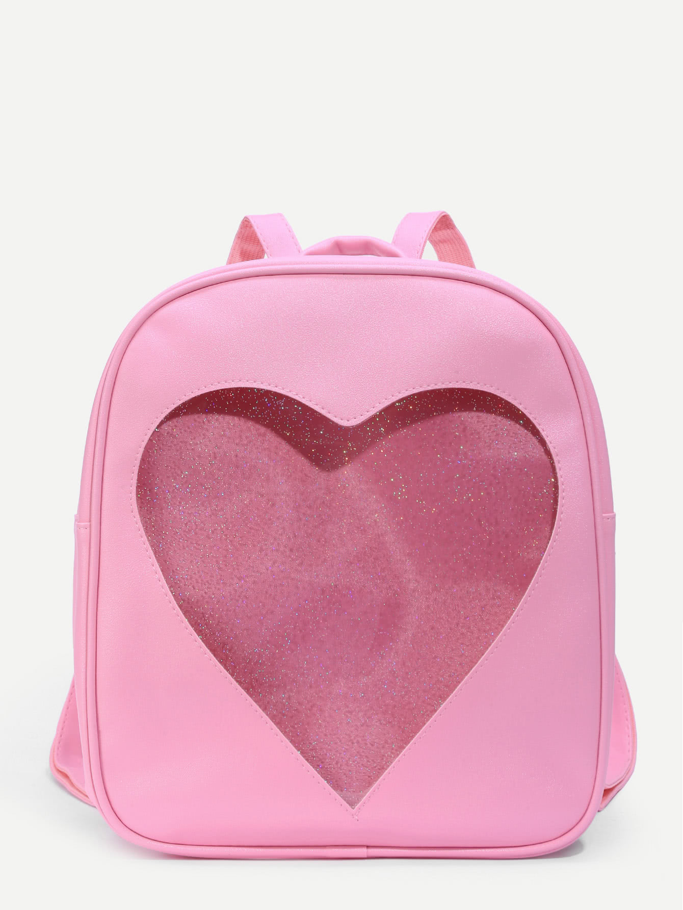 Glitter Heart Pattern PU BackpackFor Womenromwe