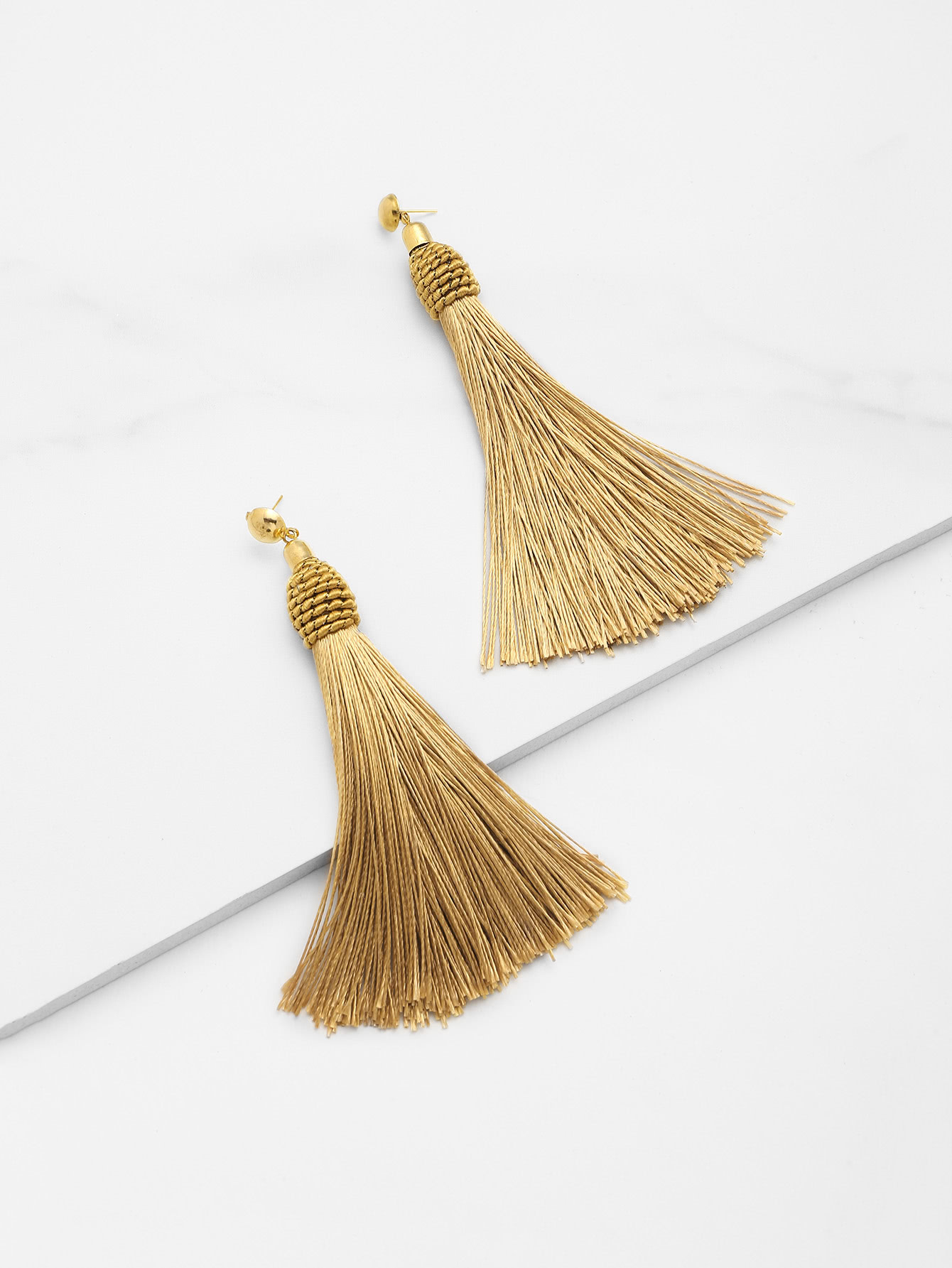 Tassel Statement Drop Earrings SheIn(Sheinside)