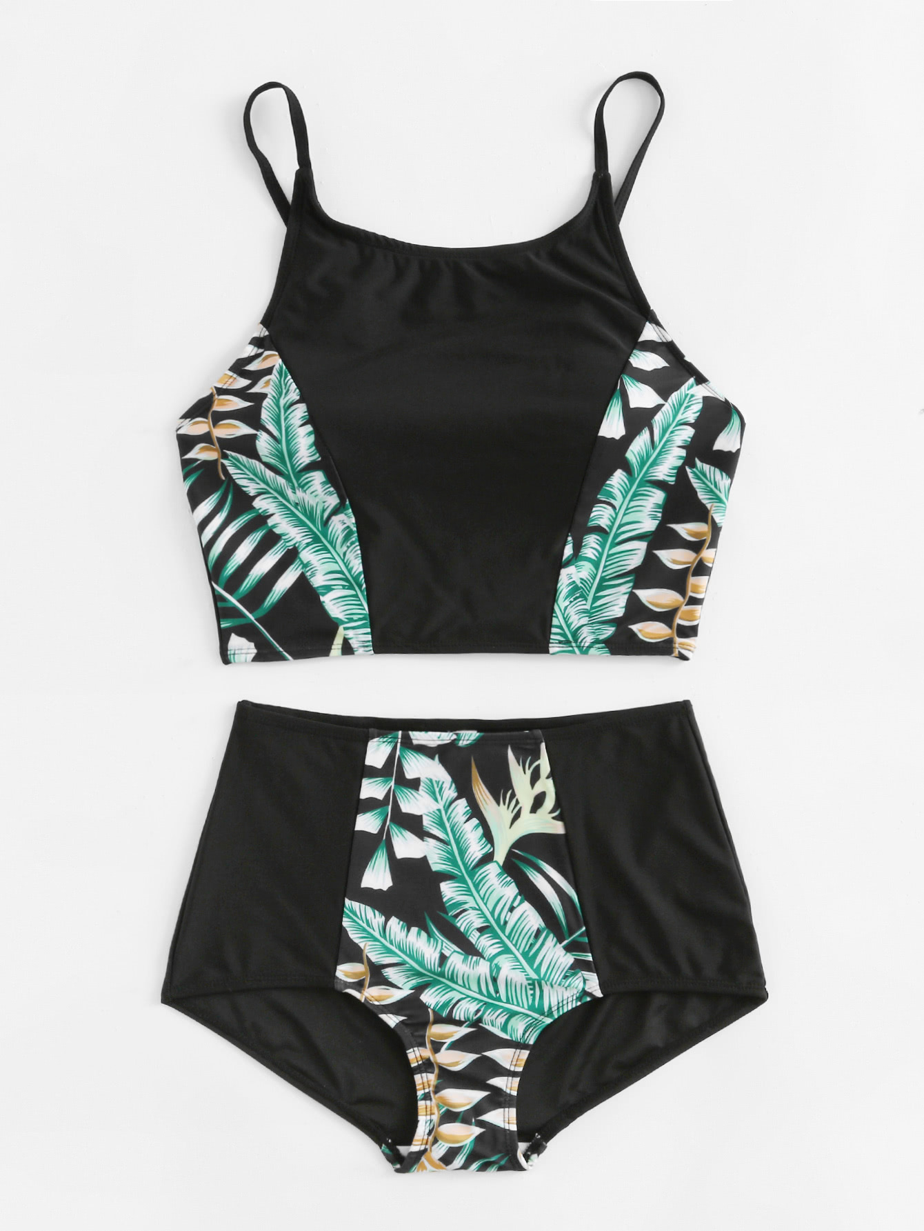 Jungle Print High Waist Bikini Set SheIn(Sheinside)