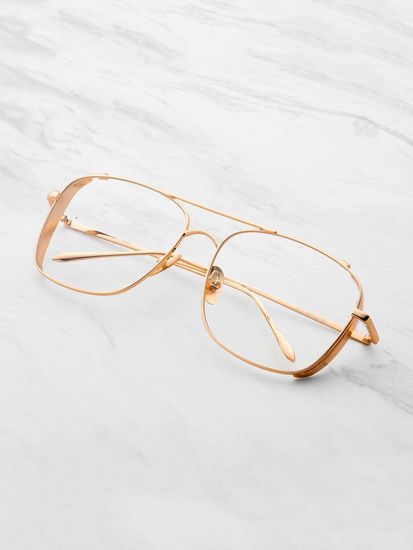 Top Bar Metal Frame Glasses SheIn(Sheinside)