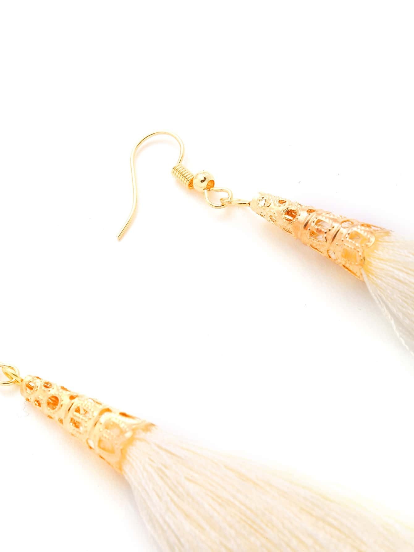 Long Tassel Hook Earrings SheIn(Sheinside)