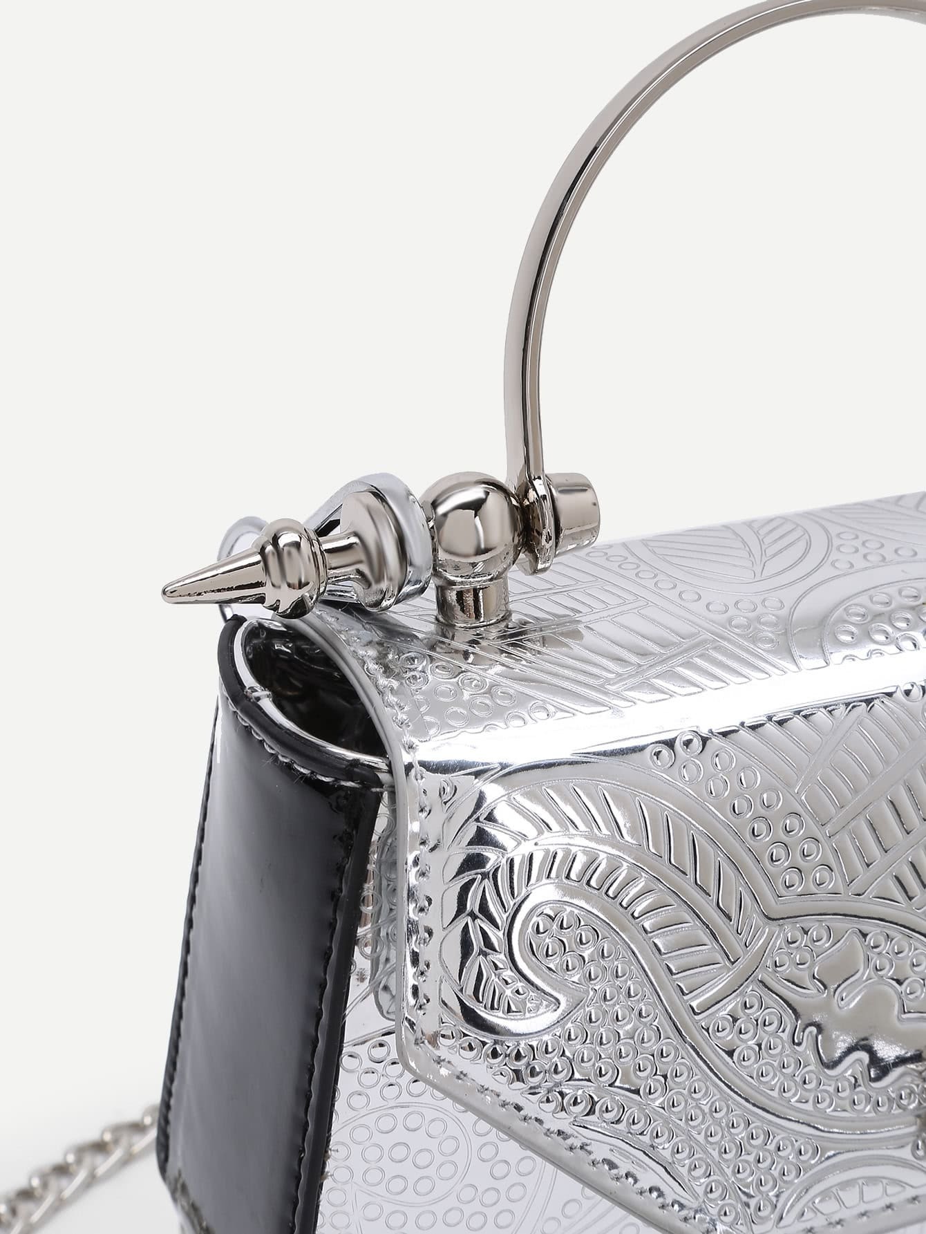 Metallic PU Chain Crossbody Bag SheIn(Sheinside)