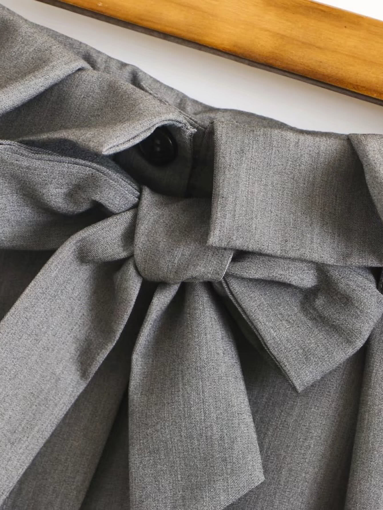 Bow Tie Waist Frill Trim Wide Leg Pants SheIn(Sheinside)