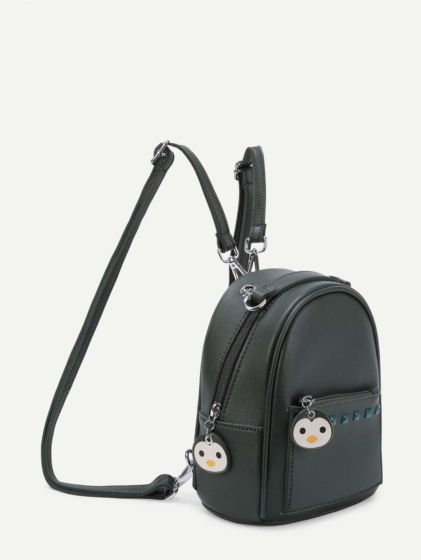 Studded Detail Backpack With Detachable Strap SheIn(Sheinside)