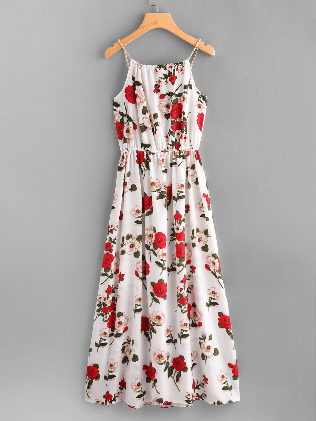 All Over Florals Faux Pearl Detail Cami Dress
