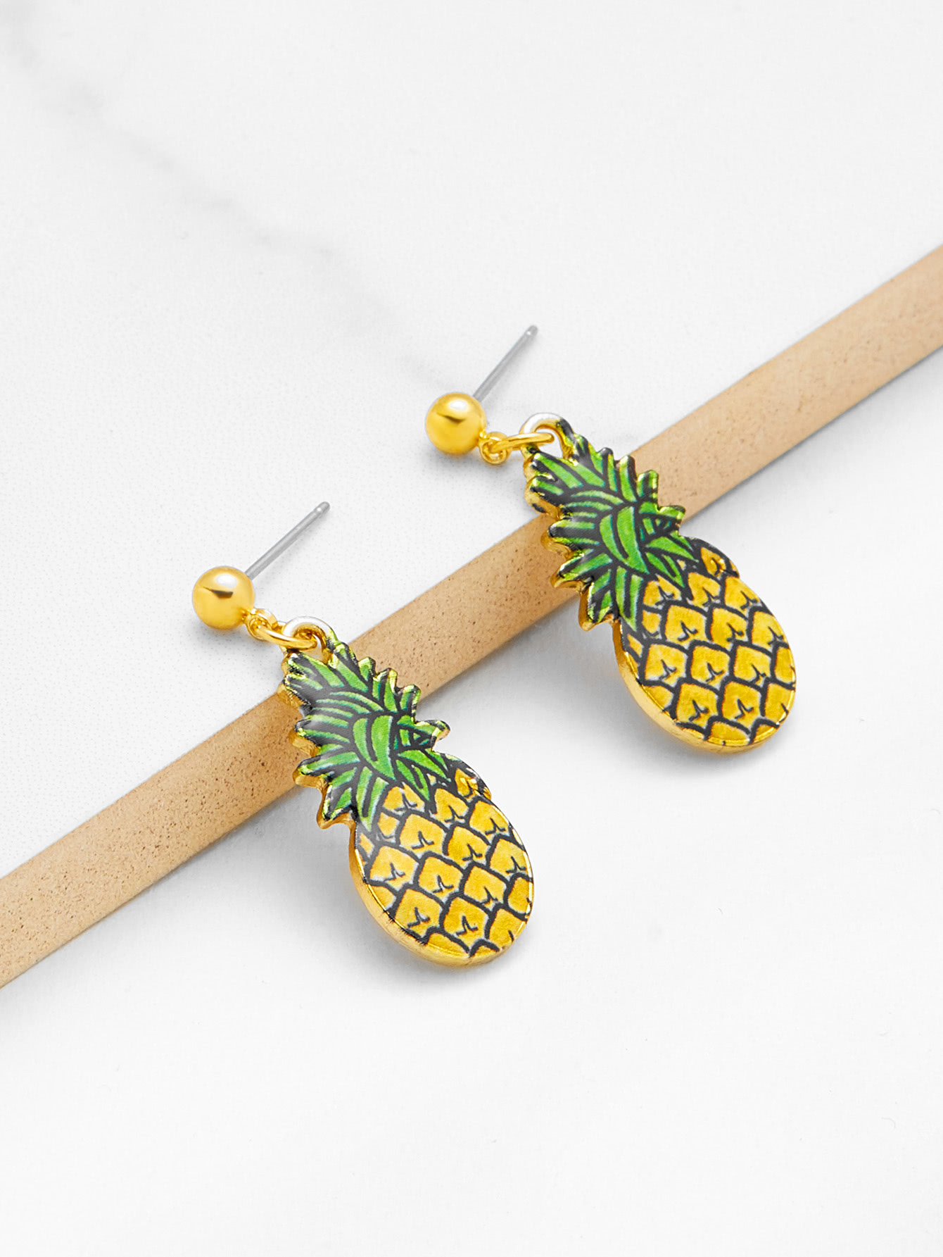 Pineapple Design Cute Dangle Earrings SheIn(Sheinside)