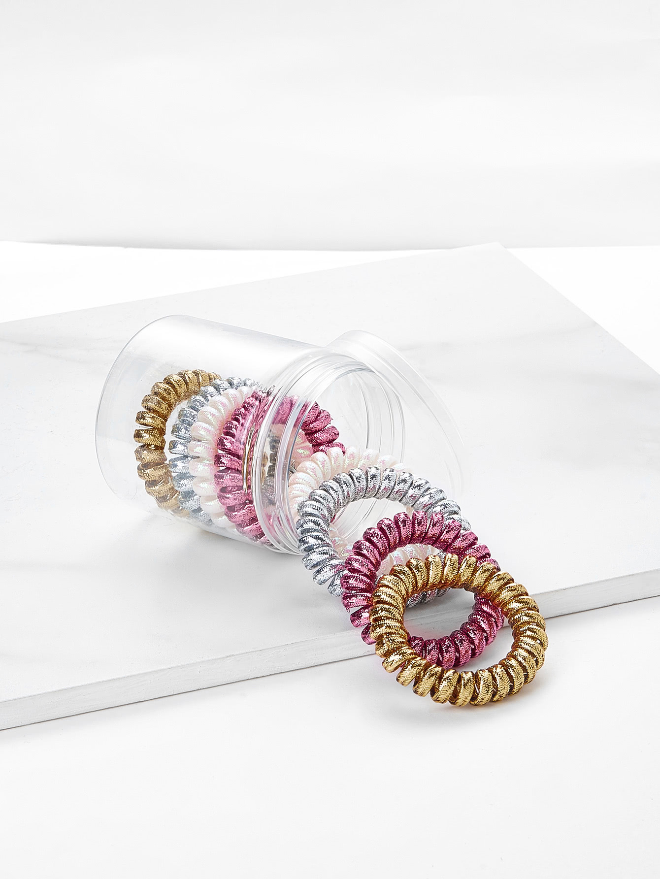 Metallic Coil Hair Ties 8pcs EmmaClothWomen Fast Fashion Online