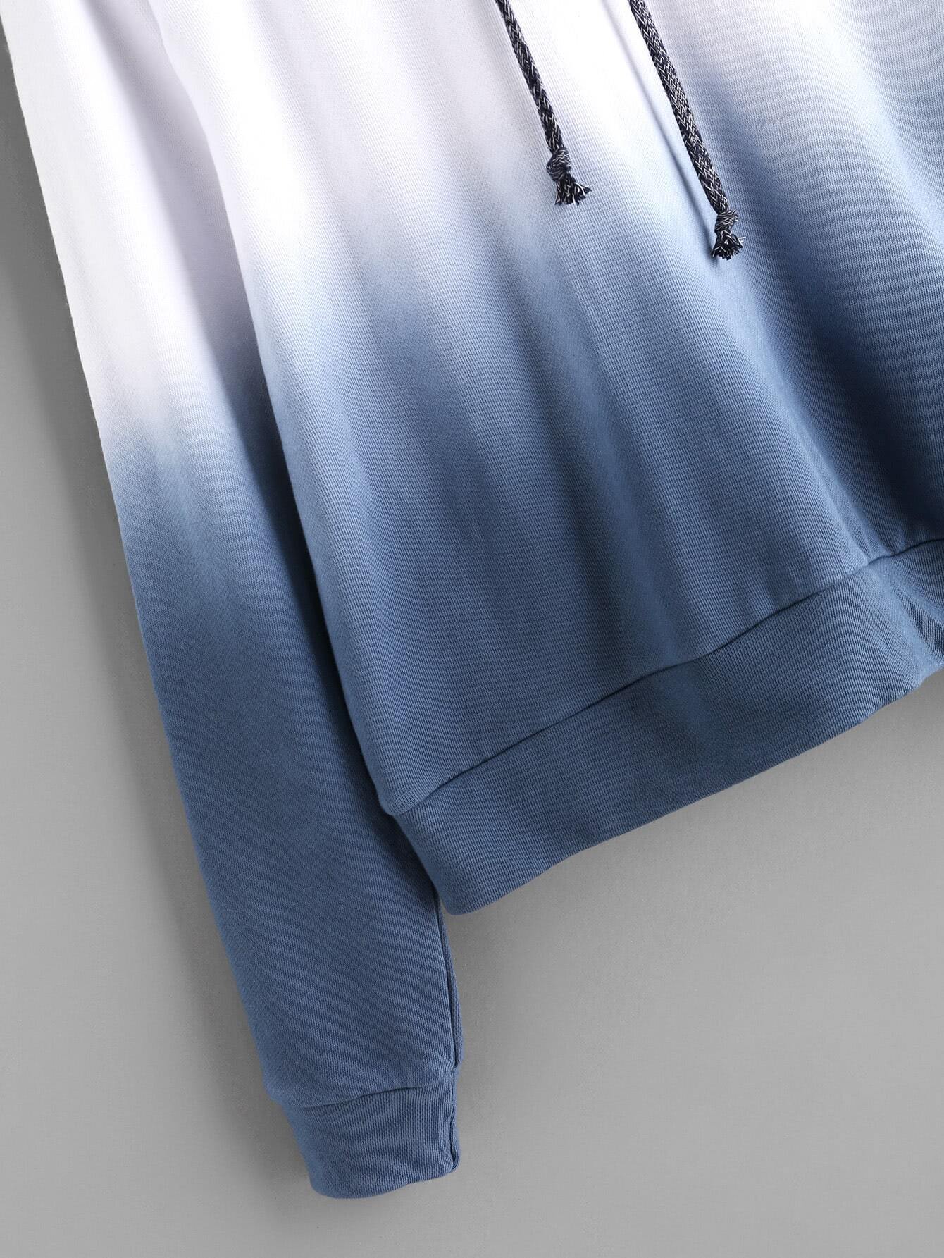 Raglan Sleeve Ombre Hoodie SheIn(Sheinside)