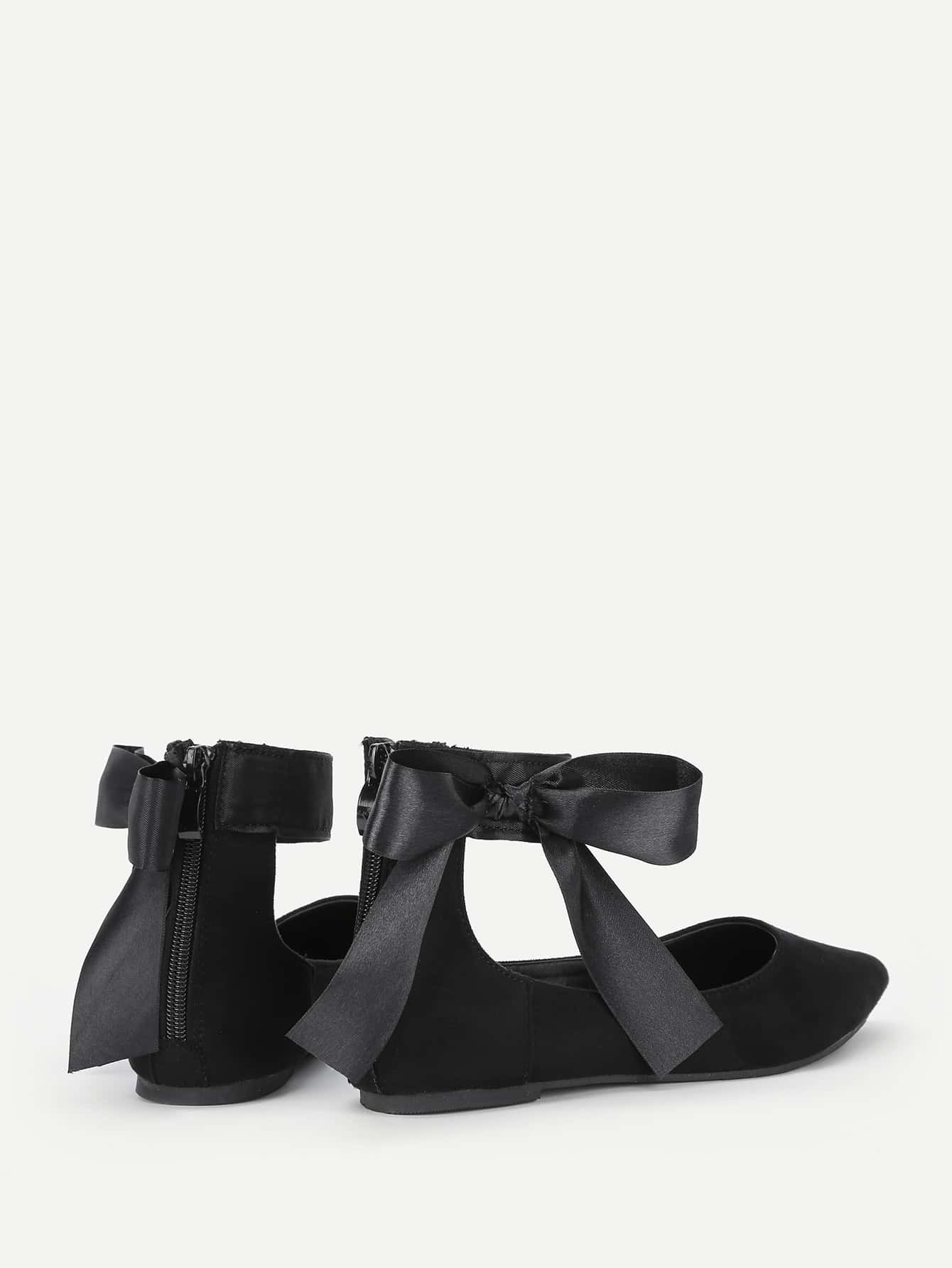Bow Tie Decorated Pointed Toe Flats SheIn(Sheinside)