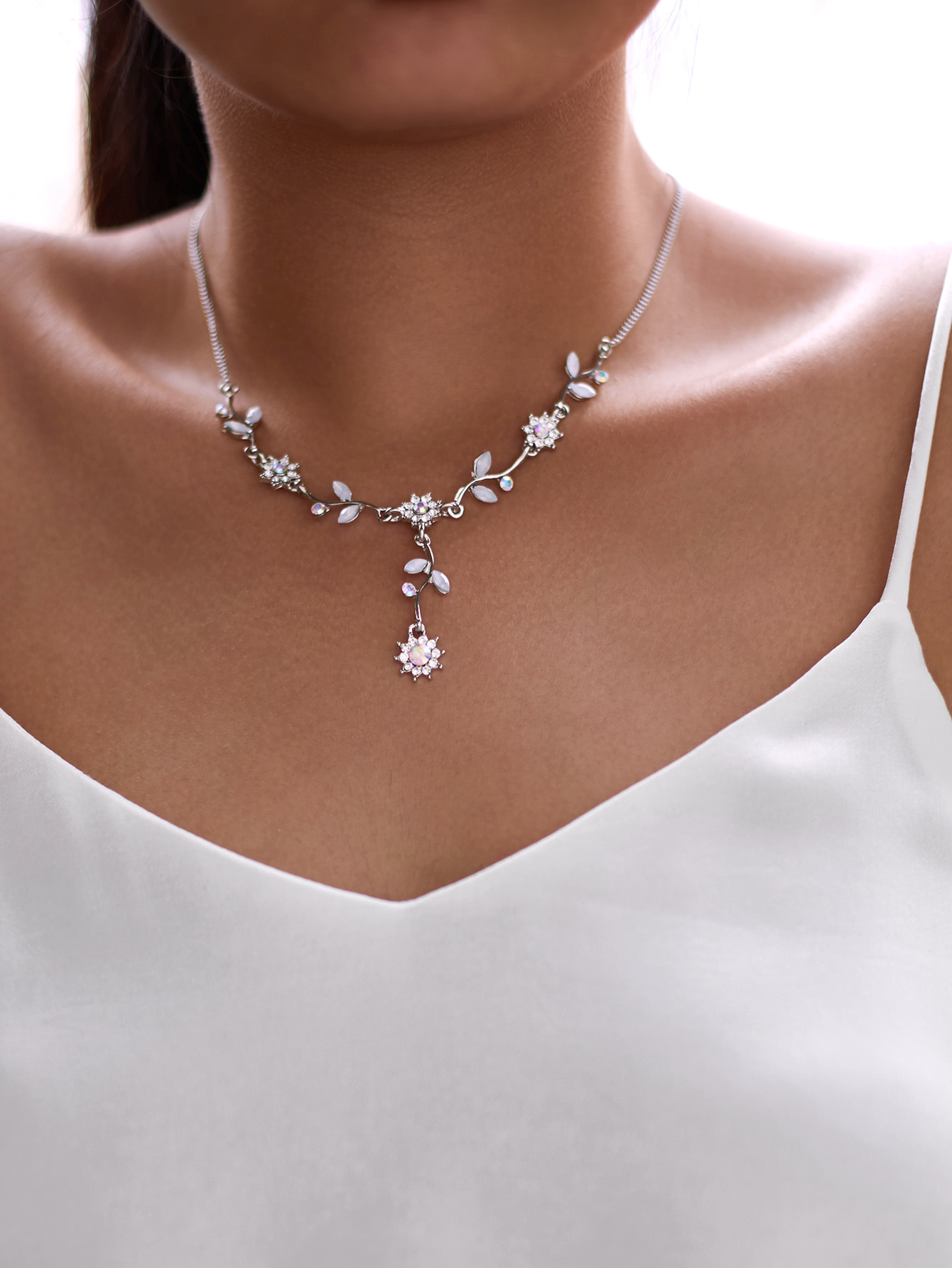 rhinestone flower design pendant necklace emmacloth women level gloves size chart