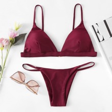Triangle Top With String Bikini Set
