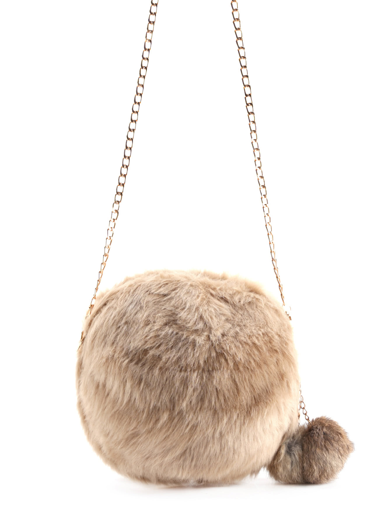 Faux Fur Overlay Crossbody Bag With Pom Pomfor Women Romwe