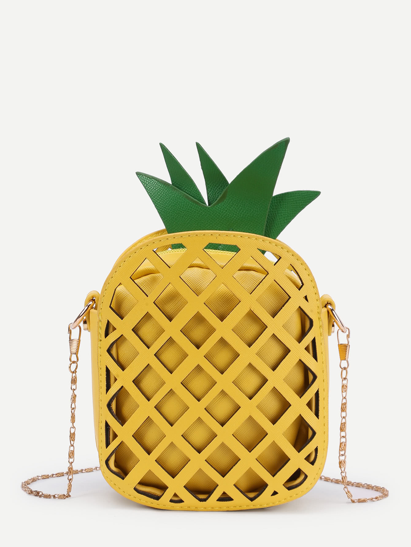 Pineapple Shaped PU Chain Crossbody Bag pineapple shaped pu bag