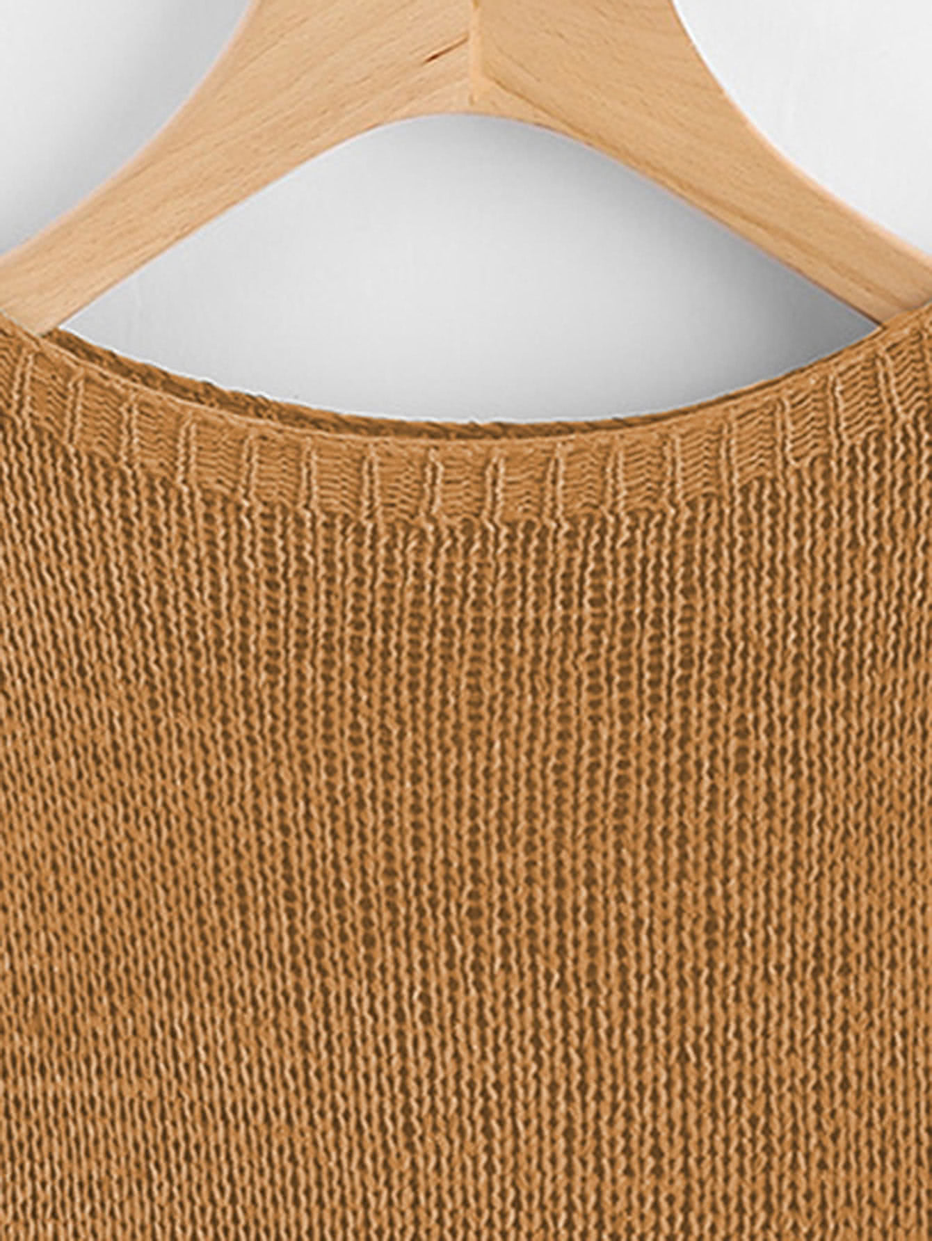 Hollow Out Crochet Sleeve Insert Sweater SheIn(Sheinside)