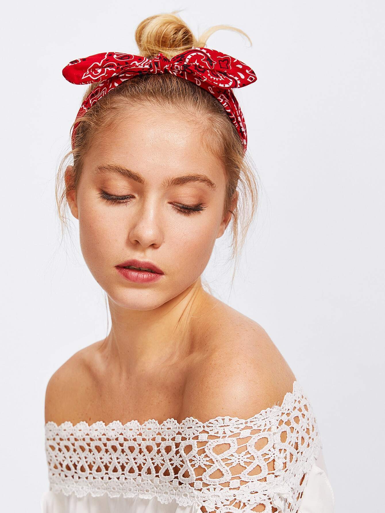 Graphic Print Cute Ear Headband SheIn(Sheinside)