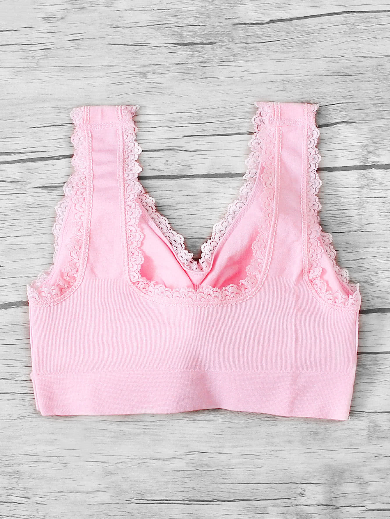 Scallop Trim Lace Wrap Sports Bra EmmaClothWomen Fast Fashion Online