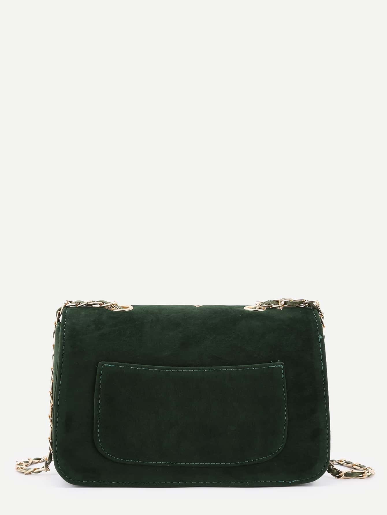 Star Embroidery Suede Chain Crossbody BagFor Womenromwe