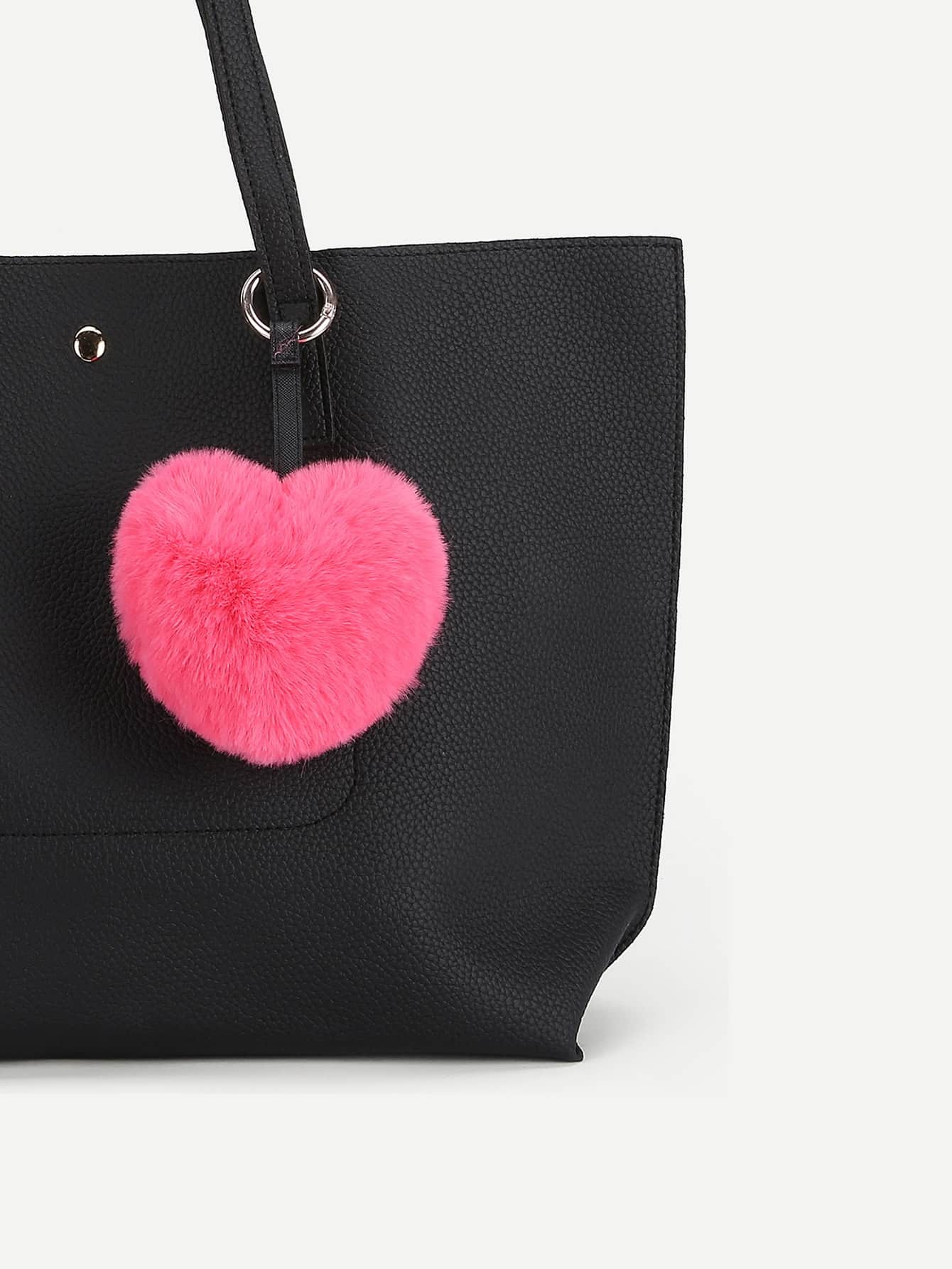 Heart Shaped Faux Fur Bag Accessories SheIn(Sheinside)