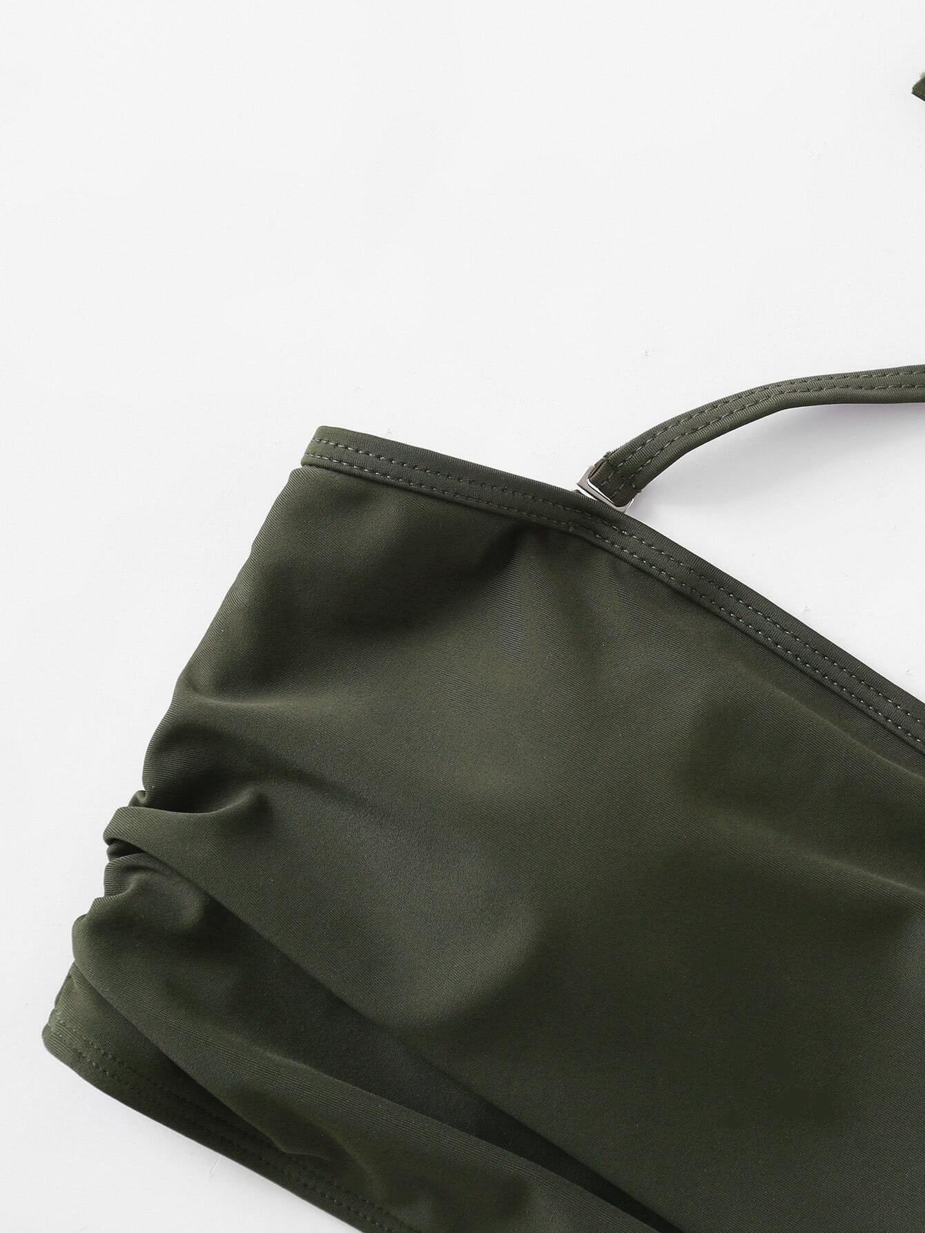 High Waist Bandeau Bikini Set SheIn(Sheinside)