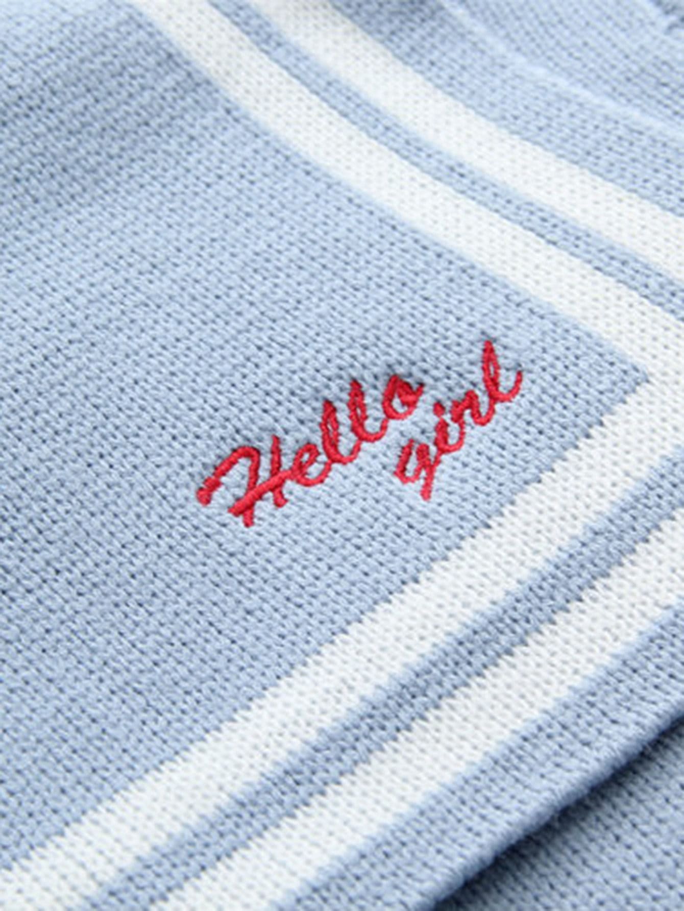 Sailor Collar Varsity Sweater Coat SheIn(Sheinside)