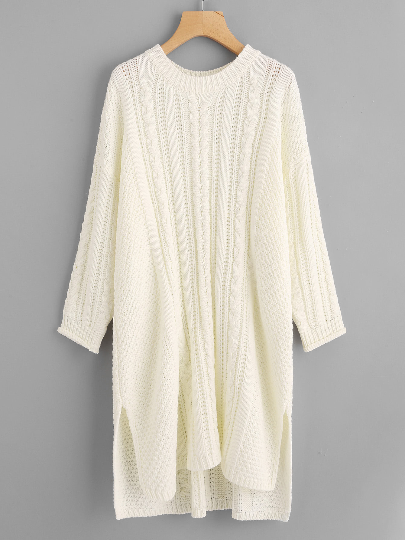 Модный асимметричный вязаный джемпер