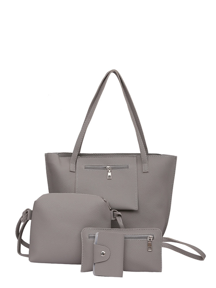 Pocket Front Tote Bag & Crossbody Clutch Card Holder